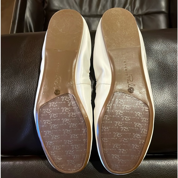 Studio Paolo Ladies 9M White & Turquoise slip-on slippers NEW in BOX - Picture 5 of 16